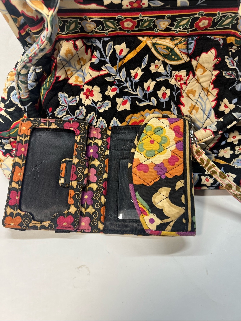 Vera Bradley Nouveau Bloom Kisslock Satchel with Matching Wallet - Picture 5 of 5